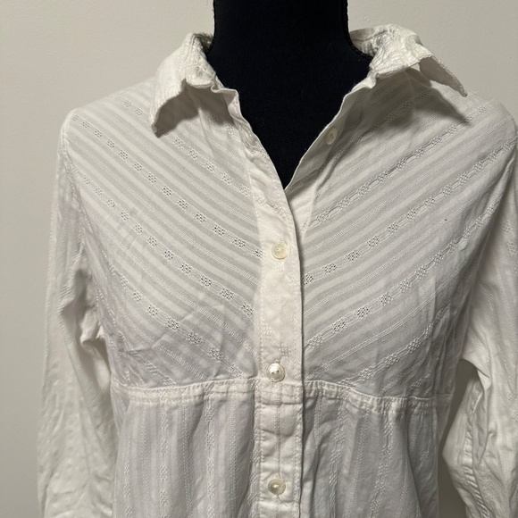 *WOOLRICH* White Long Sleeve Button Down Top Size Large - Picture 2 of 7
